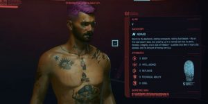 Creacion personajes Cyberpunk 2077 elección tatuajes