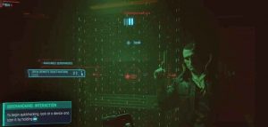 Cyberpunk-2077-Mission-el-rescate-hackea-la-puerta