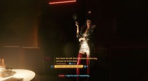 Cyberpunk 2077 mision la información sala vip con Evelyn