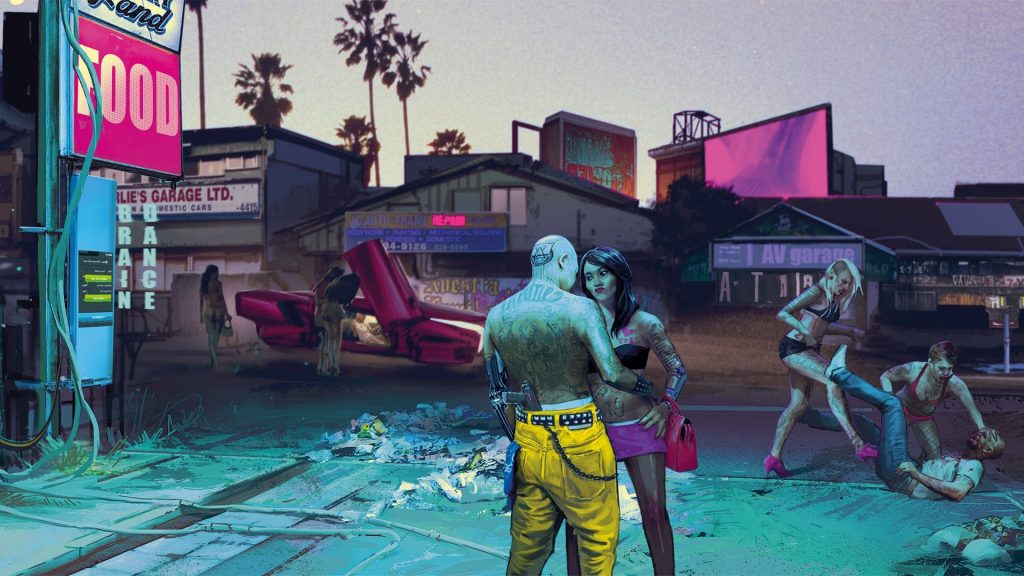 Una pareja teniendo un romance en Cyberpunk 2077
